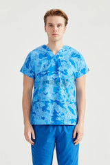 Blue Camouflage - Men - Blouse with Print