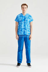 Blue Camouflage - Men - Blouse with Print