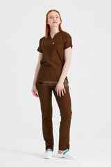 Brown - Women - Scrub Set Classic Flex