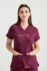 Burgundy - Women - Scrub Set Classic Flex