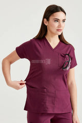 Burgundy - Women - Scrub Set Classic Flex