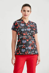Cardio EKG - Women - Blouse Elastane with Print