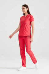 Coral Red - Women - Scrub Set Classic Flex