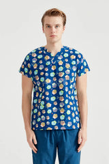 Navy Blue Owl - Men - Blouse with Print