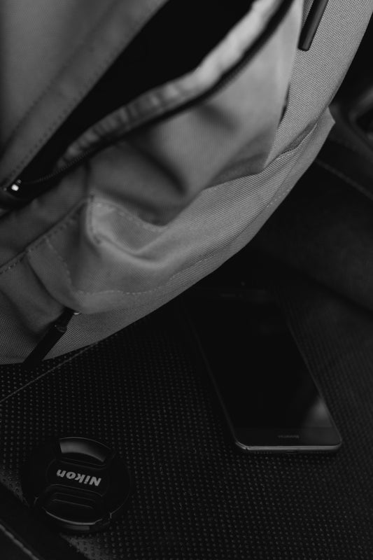 a cell phone in a bag