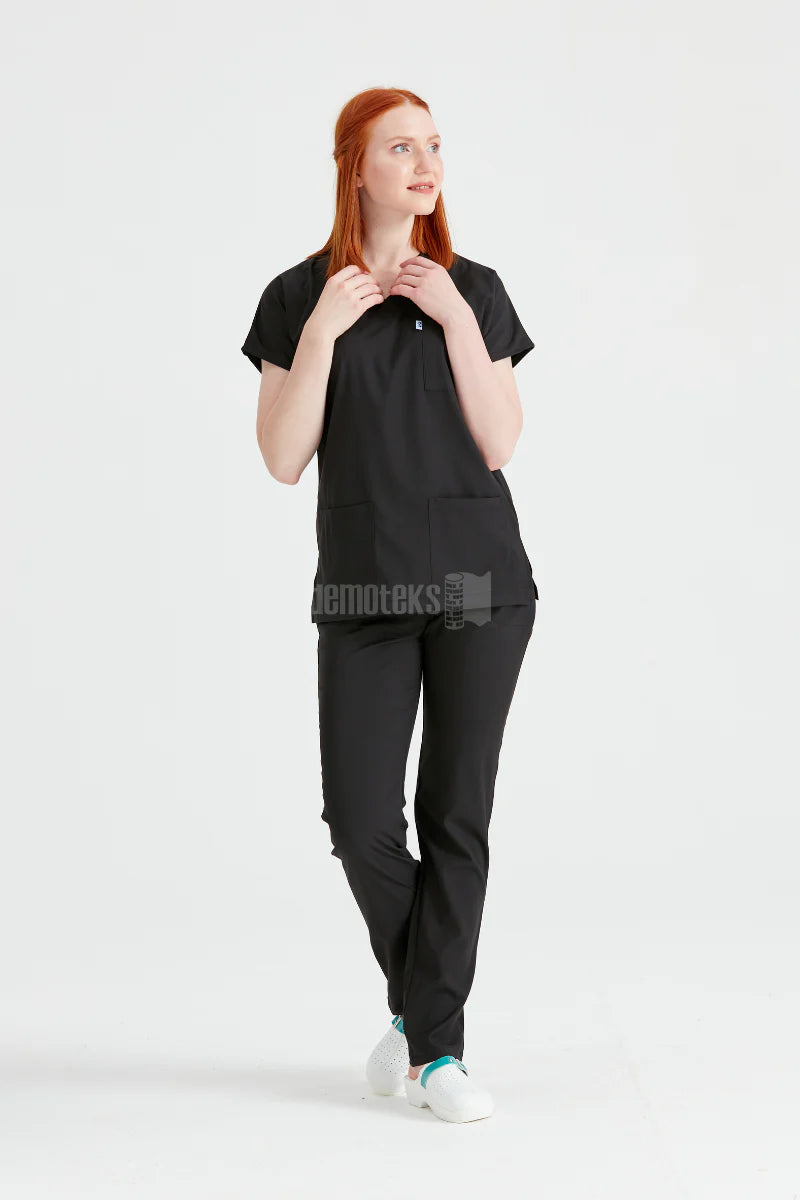 Black - Women - Scrub Set Classic Flex