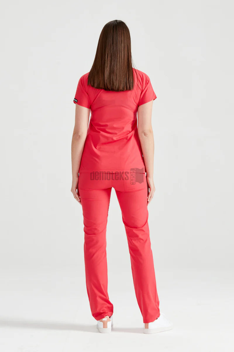 Coral Red - Women - Scrub Set Classic Flex