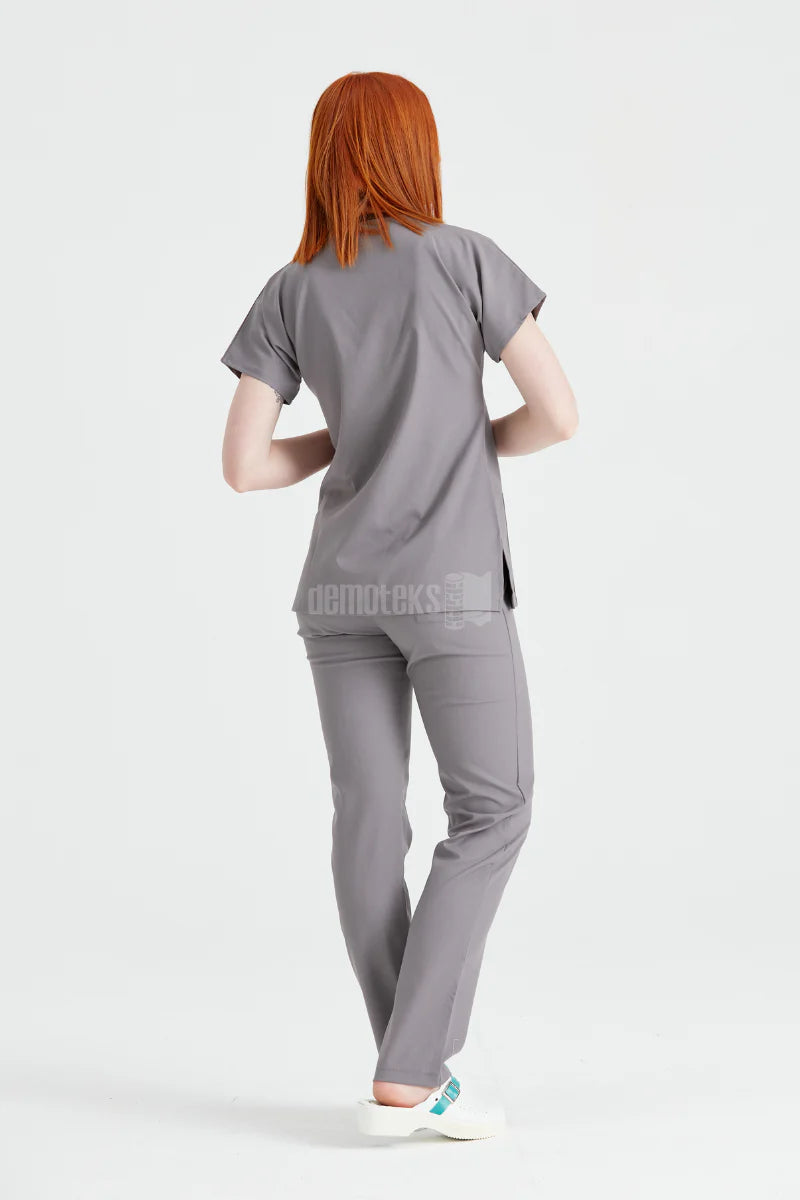 Light Grey - Women - Scrub Set Classic Flex