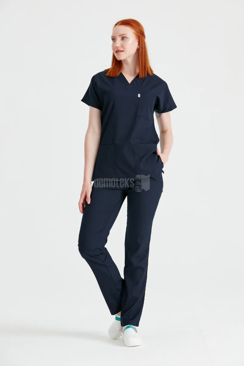 Navy Blue - Women - Scrub Set Classic Flex