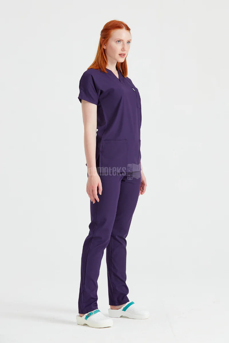 Purple - Women - Scrub Set Classic Flex