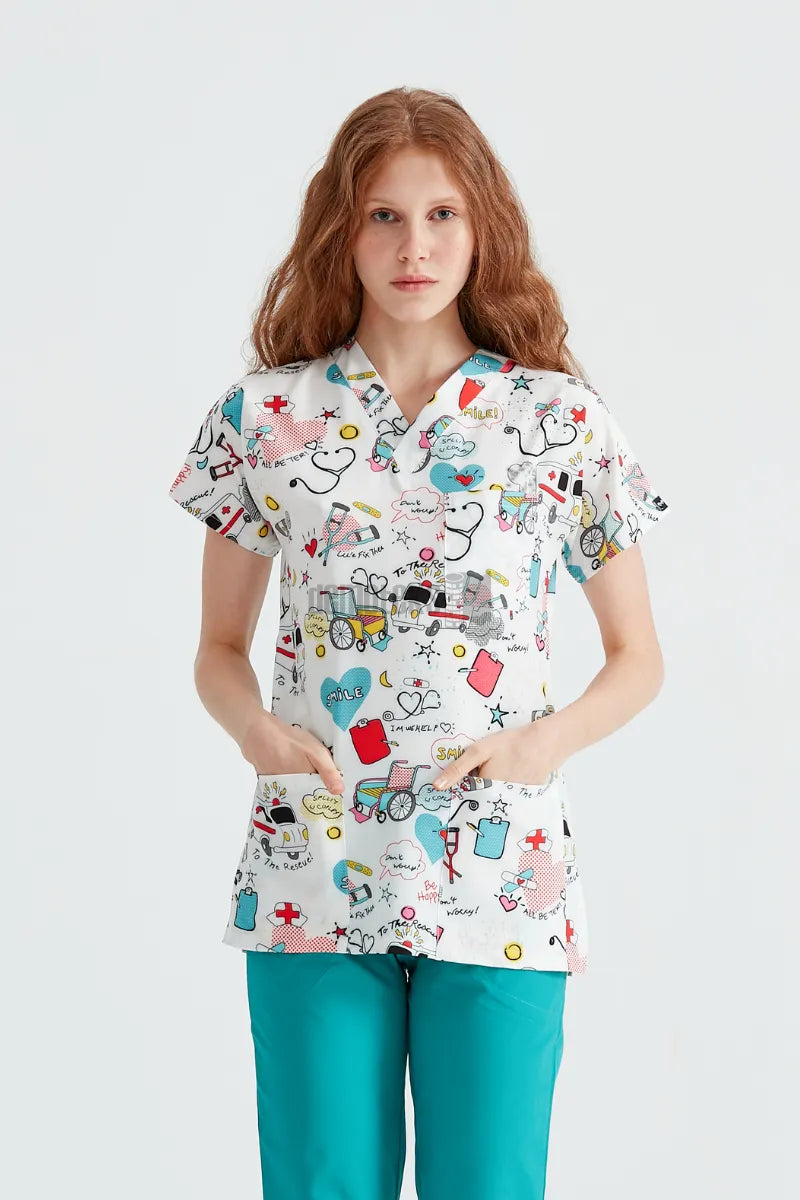 White Ambulance - Women - Blouse Elastane  with Print